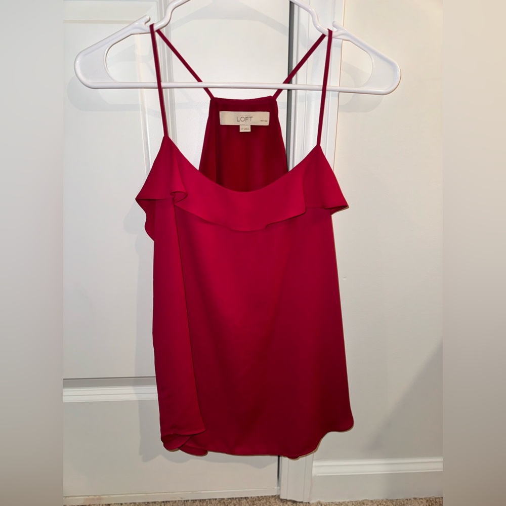 3/$25 LOFT Women's Pink Ruffle Top